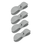Pack of 4 Adhesive Type Electrical Wire Winder and Cord Organizer Grey