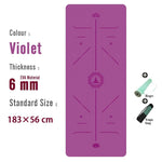 TPE Yoga Mat Single color-Violet